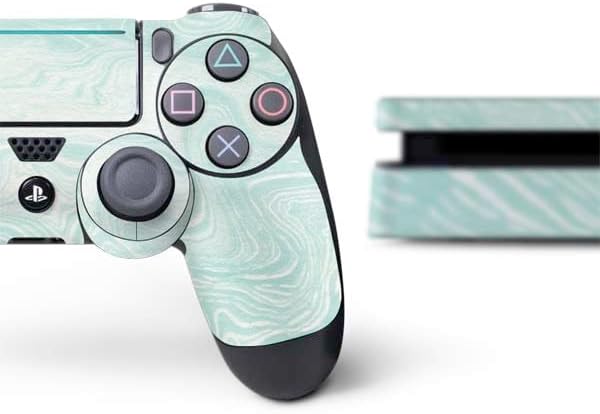 Skinit Decal Gaming Skin Compatible with PS4 Slim Bundle - Marbleized Mint Design
