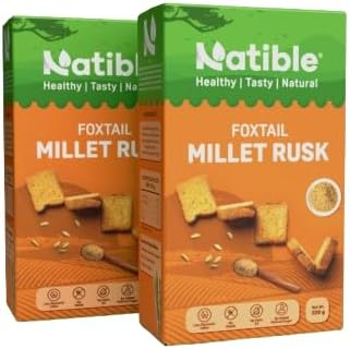 Foxtail Millet Rusk I Healthy Diet Toast I No Maida No Refined Sugar I Made with Jaggery I Suitable for Kids & Adults (Pack of 2)