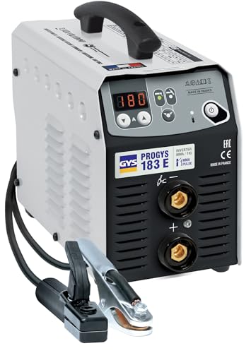 GYS, PROGYS 183E, Estación de Soldadura de Electrodo Recubierto 180A Monofásico 230 V (MMA), TIG DC Lift, MMA Pulsado, Digital, con Maleta, Portaelectrodos, Cable de Masa