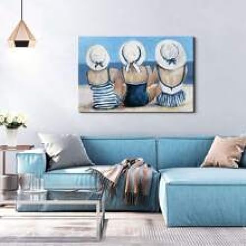 Impression sur toile maillot de bain bleu déco murale surf plage - 2