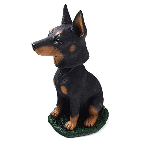 Doberman Pinscher Black And Tan Dog Bobblehead Figure For Car Dash Desk Fun Accessory #TOP1