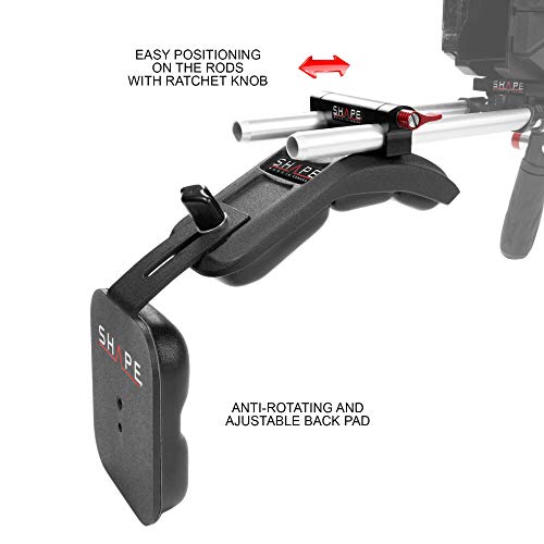 Image of SHAPE Canon C100, C300, C500 Shoulder Mount with a Pair of Handle stabilizer with Patented Push-Button System