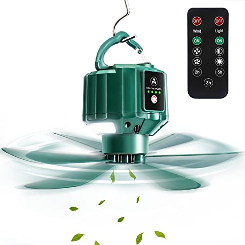 Tunise Mini Camping Fan With Led Lantern, Portable Fan Battery Powered, Usb Charging Fan, With 6.5Ft Charging Cable, Personal Fan With Remote Control, Hook, Timer, 3 Speeds, 7500Mah Power Bank #TOP21