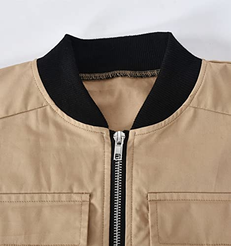 UATKIMI Women's Sleeveless Crop Vest Buckle Zip Up Jacket Cargo Tops with Pockets3