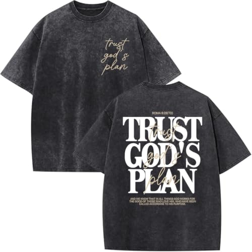 Eatbook Christian Shirts for Men Faith Bible Verse Acid Wash Graphic Tees