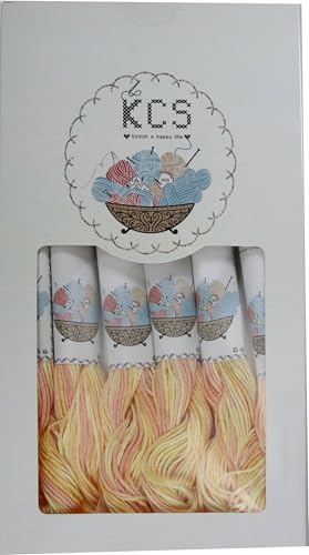 Image of KCS Big skeins of 25 Meters Size 25 Color Variegated Cross Stitch Stranded Threads,6 skeins,4090