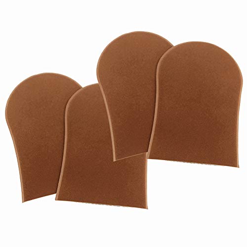 Gloves Applicator&Premium Self Tanning Applicator Mitts, Facial Tanning Mitts, single sided Microfiber Sunless Glove, sunless tanning mitt with 4 Large Mitts Gloves (Brown)
