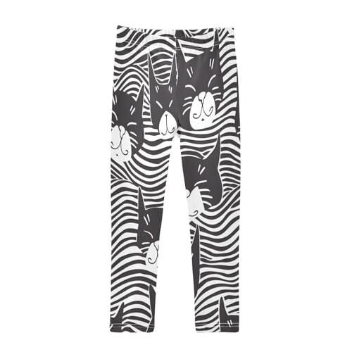 Toddler Girls Leggings Printed Yoga Pants Leggings Cat Head Line for Kids