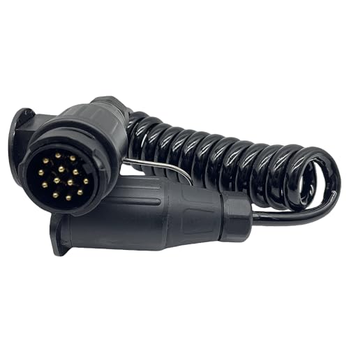Cable enrollado de 2,0m para remolque de 13 pines: adaptador macho a hembra anticaídas 6