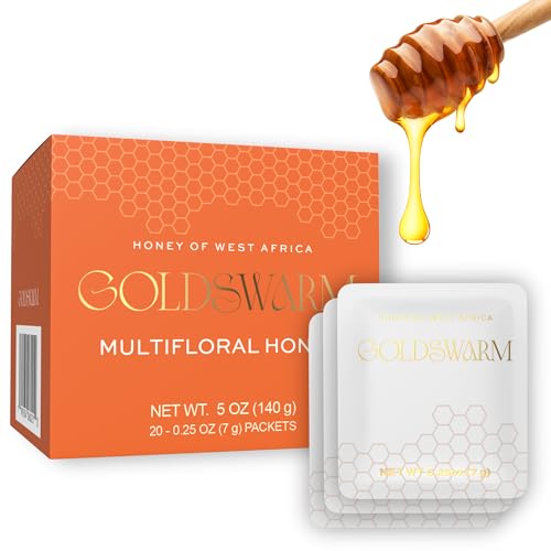 Goldswarm Raw Multifloral Honey Packets 20 Unidades