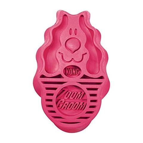 KONG - ZoomGroom Red - Dog Brush for Grooming and Shampooing - For Large Dogs Cover