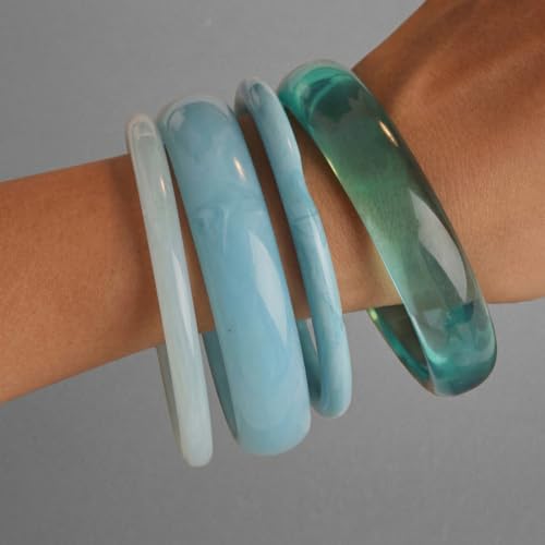 Image of Women Jewelry Chunky Bangle Bracelet for women Bold Bracelet Statement Bangle Bracelet Vintage Resin Acrylic Bracelet for Daily Party Gift