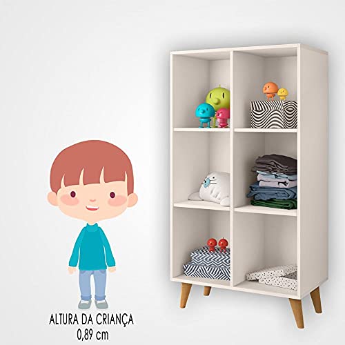 Estante Infantil Organizadora 6 Nichos J&a Móveis Off White
