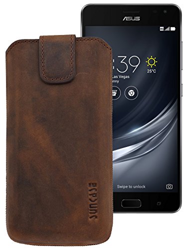 Suncase - Funda de piel con función retráctil para Asus ZenFone AR