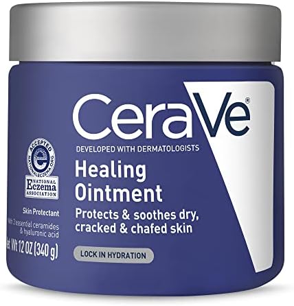 CeraVe 590101 Healing Ointment with Petrolatum Ceramides for Protecting and Soothing Cracked, 12 oz