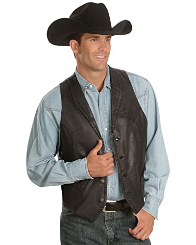 Image of Scully Men's Whipstitch Lamb Leather Vest - 206-171