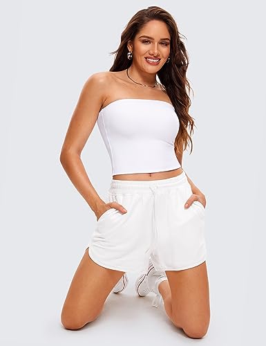 CRZ YOGA Butterluxe Double Lined Tube Tops for Women Going Out Crop Sleeveless Tank Bandeau Strapless Casual Shirts4