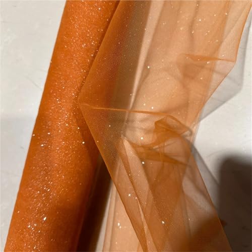 Tulle argenté pailleté caramel de 10m pour sublimer vos décors de mariage et jupes de fête