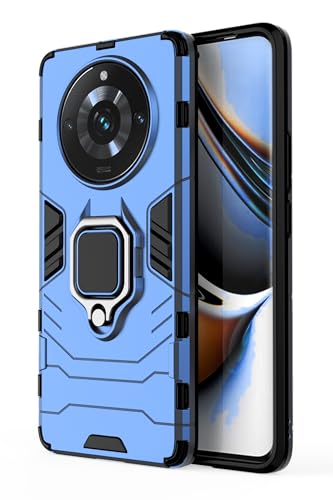 SORAKA Case for Realme 11 Pro+ 5G with 360 Degree Rotation Ring Holder Soft TPU Slim Fit Case Realme 11 Pro+ 5G Case with Metal Plate for Magnetic Car Phone Holder Blue