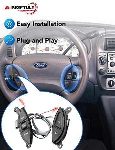 image for A-NAFTULY Steering Wheel Cruise Control Switch Button Kit Replacement 