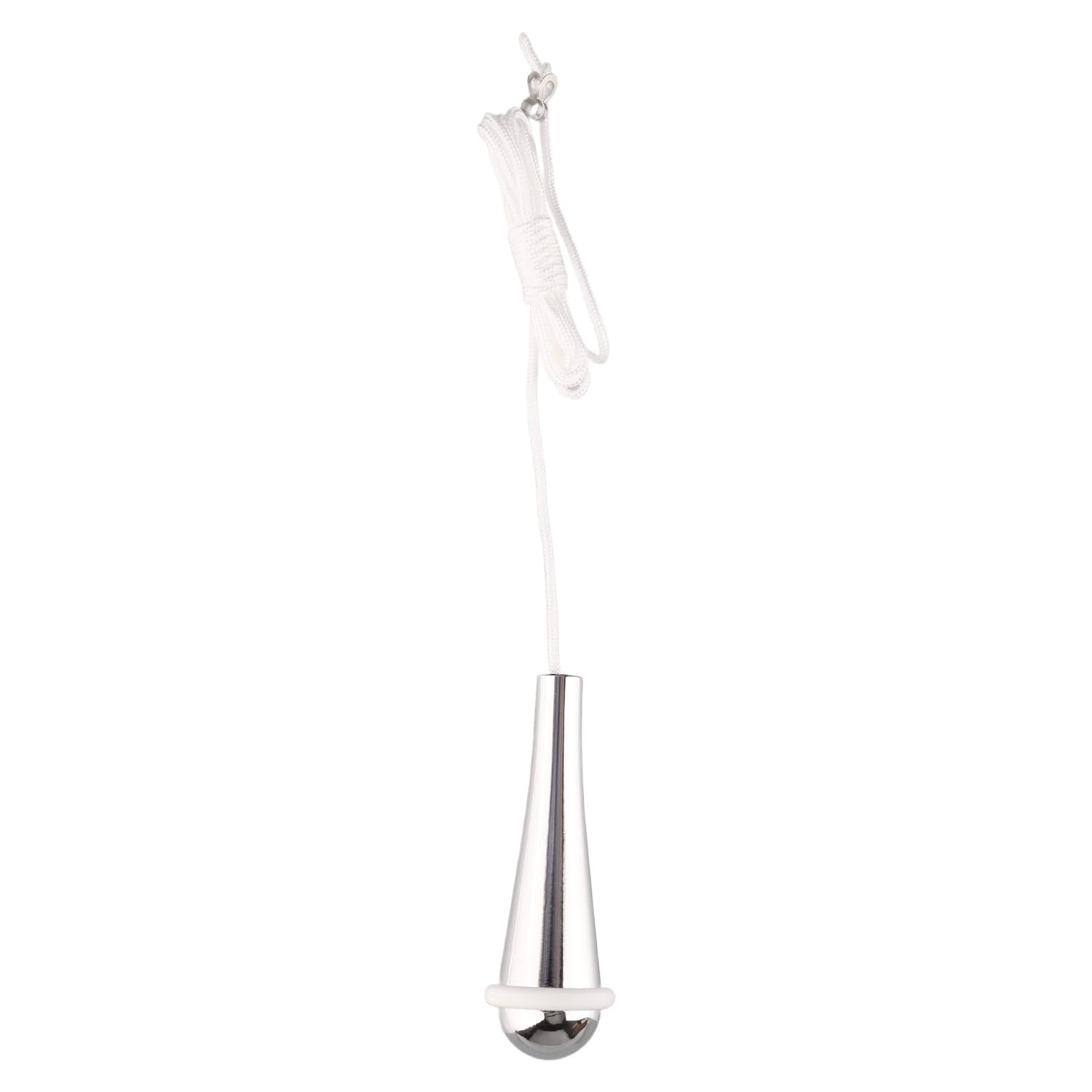 wellrun Bathroom Light Pull Cord Handle,Chrome Teardrop Pendant with 150cm Nylon String Extension,Replacement for Blind Toilet Ceiling Light Fan(White)