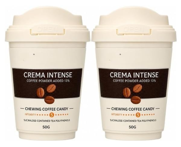 Chewy Coffe Candy Crema Flavour, 50g | Instant Powder Added, Rich Flavor Treat for Snack Lovers, Gift for Coffee Lovers, Birthdays &amp; Special Occas