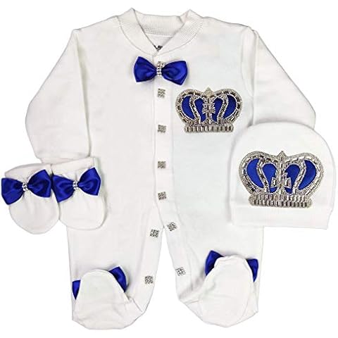 B-Bling Newborn baby boy crown jewels Layette 3 piece gift set 0-3 months and 3-6 months Cover