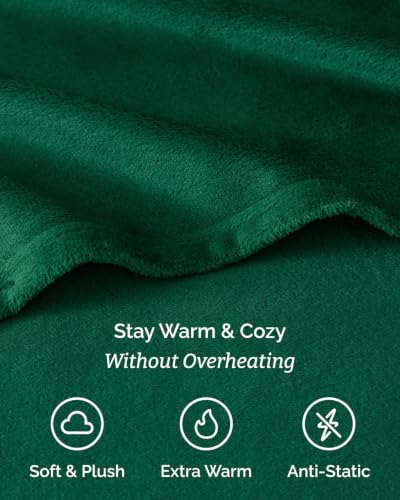 Image of Fleece Sheets Cal King Size Set - 4-Piece Flannel Sheet Set - Forest Green