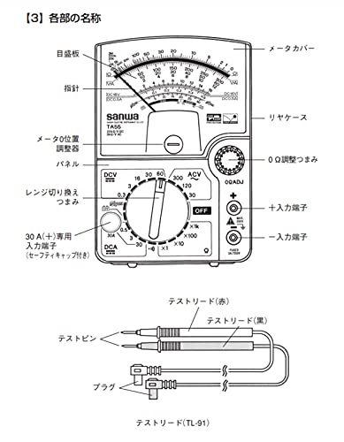 三和電気計器『アナログマルチテスタ自動車測定対応（TA-55）』