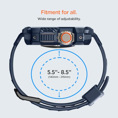 Spigen Rugged Armor Pro Case with Strap Band Compatible with Apple Watch Ultra 2 49mm and Apple Watch Ultra 49mm - Navy Blue - Image 3