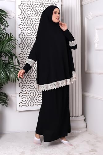 Image of Muslim Dresses for Women, Two-Piece Long Sleeve Islamic Prayer Dress, Hijab