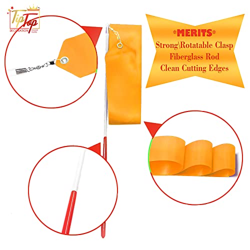 Image of Gymnastic Rhythmic Dancing Ribbon Streamer Stick (1 Piece) (Mango Yellow)
