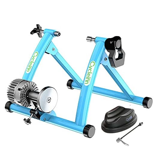 Cycleinn Fluid Bike Trainer Stand for Indoor Riding with Noise Reduction, Portable Bicycle Exercise Training Stand with Fluid Flywheel, Stationary Bike Resistance Trainer for Road & Mountain Bikes