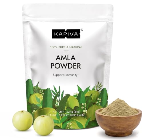 Kapiva Amla Powder 8 oz | Indian Gooseberry Powder | Natural Superfood | Vegan & Non-GMO | for Smoothies Tea Hair Care & Daily Wellness