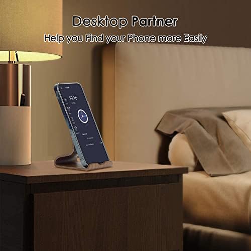 SAMDI Wooden Phone Stand/Phone Holder Stand Dock - Full Wooden Desktop Holder Stand for iPhone 7 8 X, 12 Mini, Galaxy and Other Smartphone (Black Walnut)