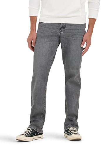 Wrangler Men's Slim Straight Jean, Light Grey Wash, 36W x 30L