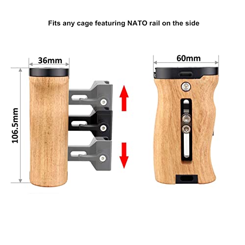 Image of Wooden Side Handle for BMPCC 4K / 6K / 6K Pro / G2 Camera Cage