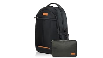 hoi polloi Premium Laptop Backpack for Men & Women, 15.6" Office Laptop Bag with Separate iPad Pocket upto 11", 27.6L Capacity, Water Resistant Polyester with Free Laptop Sleeve (Black, HPXL0002_SL1)