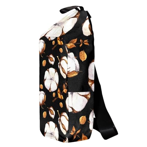 Mochila bandolera de algodón unisex ligera bolso cruzado acuarela multicolor 3