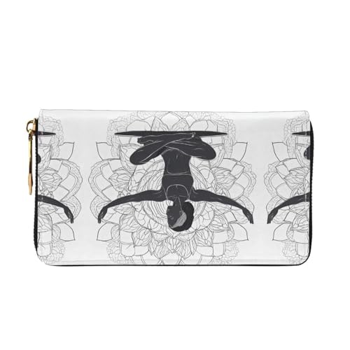 (Yoga Meditation) Print Women's Long Wallet Clutch with Zipper Multiple Card Slots Coin Pocket Elegant Ladies Purse2