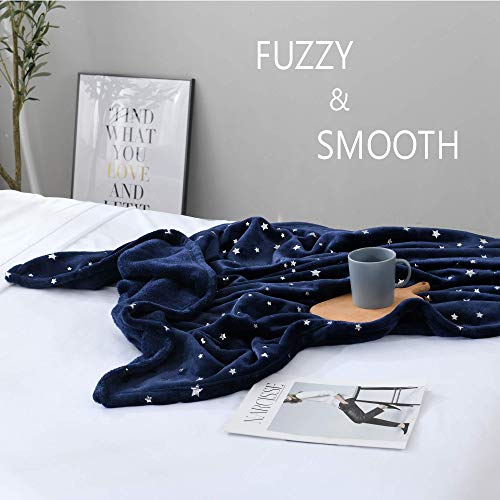 Nanpiper Throw Blanket, Ultra Soft Thick Microplush Bed Blanket, All Season Premium Fluffy Microfiber Fleece Throw For Sofa Couch (Twin Size 65"X80", Navy Blue) #TOP4