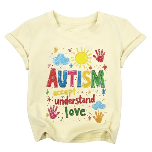 Image of Autism Awareness Shirt Kids Boys Accept Love Understand Tshirt Toddler Autism Shirts Graphic Inspirational Tee Tops