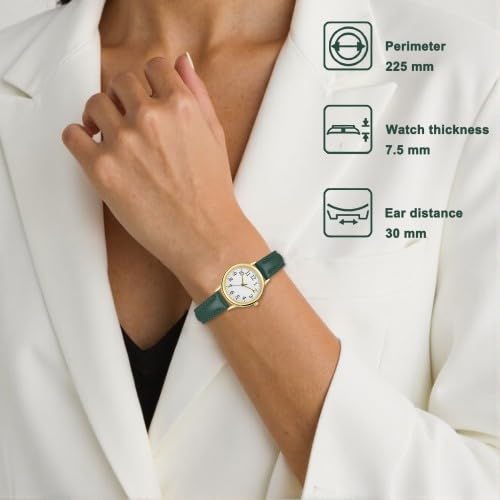 Reloj de Pulsera Elegante para Mujer, Analógico de Cuarzo Clásicos con Números Arábigos, Reloj de Vestir Moda con Correa Cuero para Mujer Niña