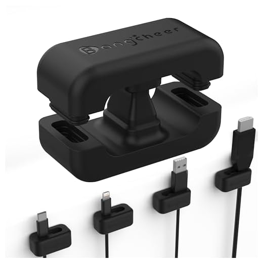 Bangcheer 8 Pack Dual-Slot Silicone Cord Cable Clips with Strong Nano Adhesive Cable Organizer Press-to-Lock Design Desktop Wire Management for Home, Office, Car, Desk, Nightstand (Black-8Pack)
