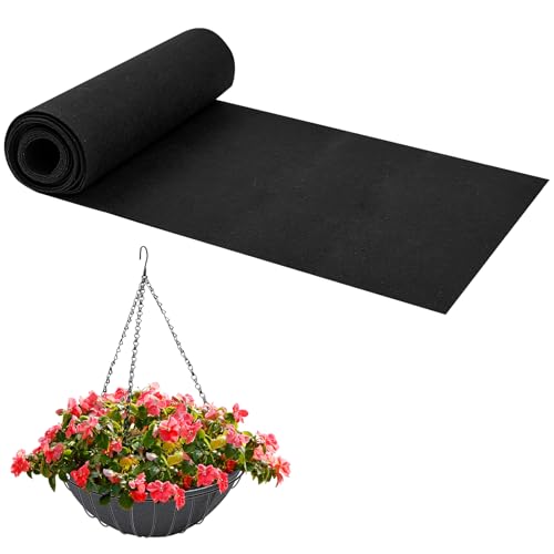 Fantang 16x120 Inch Fabric Planter Liner Roll for Replacement - Non Woven Plant Felt Liner Roll, Alternative Coconut Fiber Replacement, Easy to Cut for Planter and Hanging Flower Basket Window Box