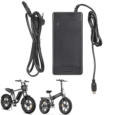 MotuTech Ładowarka 54,6 V, 2 A do roweru elektrycznego ENGWE EP-2Pro/Engine Pro/X26/P26/MTB/250 W/C20 Pro/M20/L20 1.0, akumulator litowo-jonowy 48 V, szybkie ładowanie, automatyczne wyłączanie