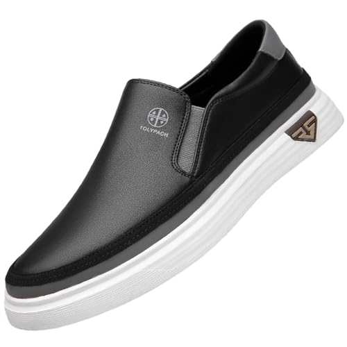 Men's Soft Casual Sneakers, White Male Loafers Outdoor Slip on Shoes for Men