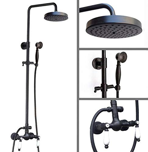 Robinet de douche de pluie en laiton huilé noir luxe retro