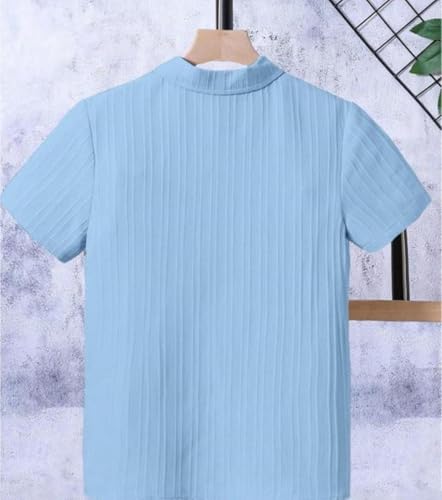 Image of Vikita Enterprise Devansh Cotton Stylish Boys Shirts Regular Fit Hawaiian Sugarcane Strips Popcorn Plain Unisex Shirt
