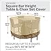 Classic Accessories Veranda Water-Resistant 66 Inch Square Patio Bar Table & Chair Set Cover, Outdoor Table Cover